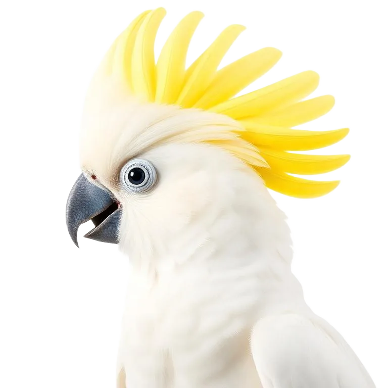 Joyful cockatoo with raised crest